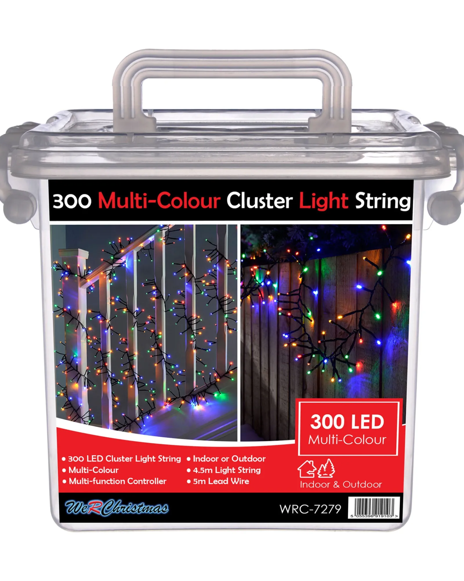 WeRChristmas Cluster Lights^180 Chasing Cluster Light String, Multi-Coloured