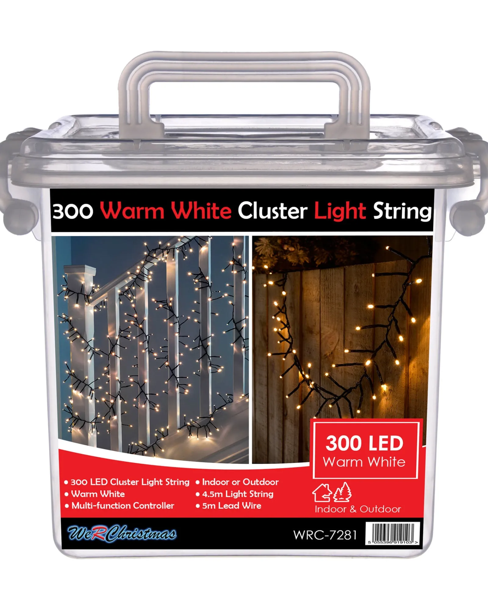 WeRChristmas Cluster Lights^400 Chasing Cluster Light String, Warm White