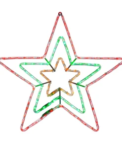 WeRChristmas Festive Star, Snowflake & Sign Lights^Animated Flashing Star Rope Light Silhouette, 72 Cm