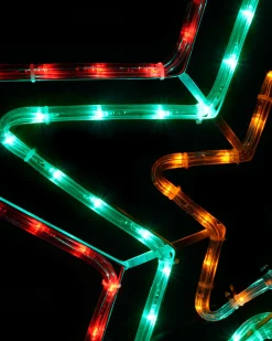 WeRChristmas Festive Star, Snowflake & Sign Lights^Animated Flashing Star Rope Light Silhouette, 72 Cm