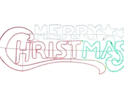 WeRChristmas Festive Star, Snowflake & Sign Lights^Animated Merry Christmas Rope Light Silhouette, 185 Cm