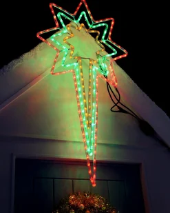 WeRChristmas Festive Star, Snowflake & Sign Lights^Animated North Star LED Rope Light Silhouette, 116 Cm