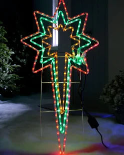 WeRChristmas Festive Star, Snowflake & Sign Lights^Animated North Star LED Rope Light Silhouette, 116 Cm