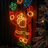 WeRChristmas Christmas Characters^Animated Santa And Presents Rope Light Silhouette, 114 Cm