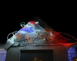 WeRChristmas Christmas Characters^Animated Santa Rocket Rope Light Silhouette, 170 Cm