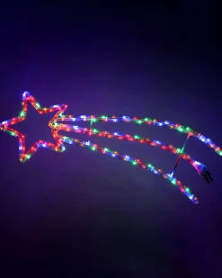WeRChristmas Festive Star, Snowflake & Sign Lights^Animated Shooting Star LED Rope Lights Silhouette With Speed Controller, 90 Cm - Large
