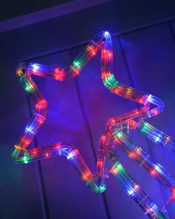 WeRChristmas Festive Star, Snowflake & Sign Lights^Animated Shooting Star LED Rope Lights Silhouette With Speed Controller, 90 Cm - Large