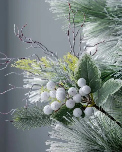 WeRChristmas Flowers & Foliage|Flowers & Foliage^Artificial Frosted Berries Pick, White, 31 Cm