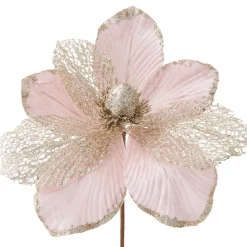 WeRChristmas Flowers & Foliage|Flowers & Foliage^Artificial Magnolia Flower, Pink, 24 Cm