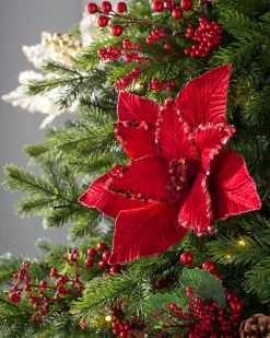 WeRChristmas Flowers & Foliage|Flowers & Foliage^Artificial Poinsettia Flower, Red, 30 Cm