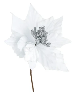 WeRChristmas Flowers & Foliage|Flowers & Foliage^Artificial Poinsettia Flower, White, 26 Cm