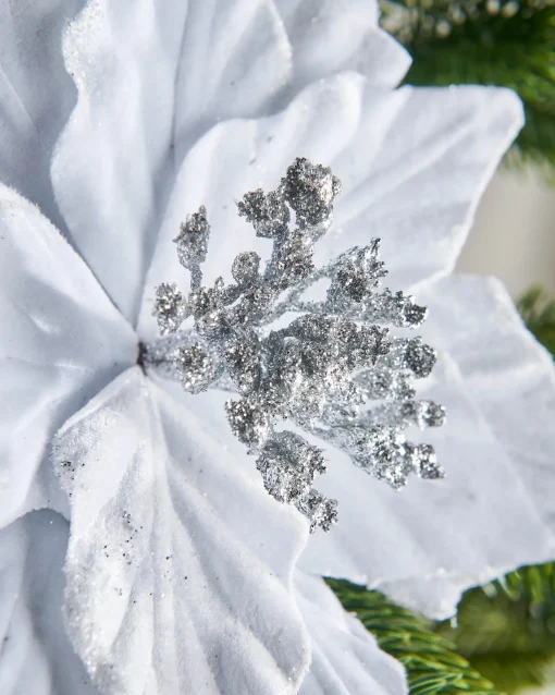WeRChristmas Flowers & Foliage|Flowers & Foliage^Artificial Poinsettia Flower, White, 26 Cm