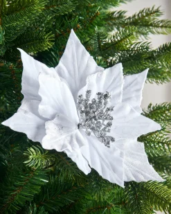 WeRChristmas Flowers & Foliage|Flowers & Foliage^Artificial Poinsettia Flower, White, 26 Cm