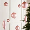 WeRChristmas Glass Baubles^Baby Pink Glass Baubles, 20 Pack
