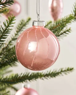 WeRChristmas Glass Baubles^Baby Pink Glass Baubles, 20 Pack