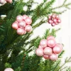 WeRChristmas Glass Baubles^Baby Pink Glass Berry Cluster Baubles, 10 Pack