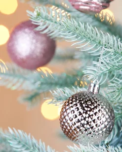 WeRChristmas Shatterproof Baubles^Baby Pink Shatterproof Baubles, 50 Pack, 6 Cm