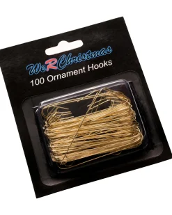 WeRChristmas Bauble Hooks^Bauble Ornament Hooks, Gold, Pack Of 100