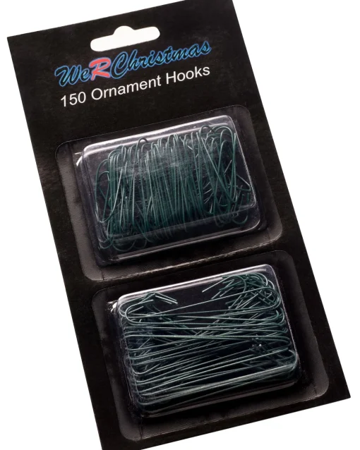 WeRChristmas Glass Baubles|Bauble Hooks^Bauble Ornament Hooks Multi Pack, Green, Pack Of 150