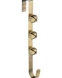 WeRChristmas Wreath Hangers^Bells Wreath Door Hanger, Antique Gold, 38 Cm