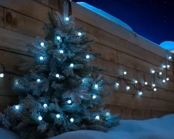 WeRChristmas Fairy Lights|Connectable Lights^Berry Multi-Function 50 LED Connectable Light String, Bright White