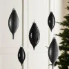 WeRChristmas Glass Baubles^Black Glass Baubles, 5 Pack, 15 Cm
