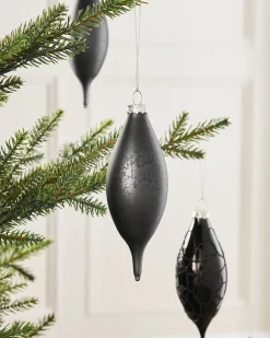 WeRChristmas Glass Baubles^Black Glass Baubles, 5 Pack, 15 Cm