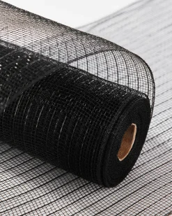 WeRChristmas Deco Mesh^Black Mesh With Black Foil, 9 M