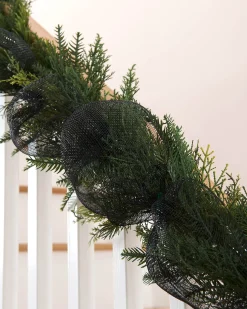WeRChristmas Deco Mesh^Black Mesh With Black Foil, 9 M