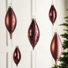 WeRChristmas Glass Baubles^Burgundy Glass Baubles, 5 Pack, 15 Cm