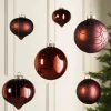 WeRChristmas Glass Baubles^Burgundy Glass Baubles, 6 Pack, 10 Cm