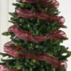 WeRChristmas Deco Mesh^Burgundy Mesh With Red Foil, 9 M