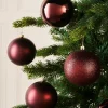 WeRChristmas Oversized Baubles|Shatterproof Baubles^Burgundy Shatterproof Baubles, 9 Pack, 10 Cm