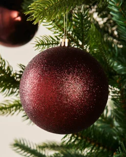 WeRChristmas Oversized Baubles|Shatterproof Baubles^Burgundy Shatterproof Baubles, 9 Pack, 10 Cm