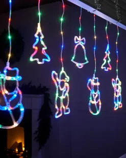 WeRChristmas Window Silhouettes|Curtain & Net Lights^Character Silhouette Curtain Light, 2.1 M