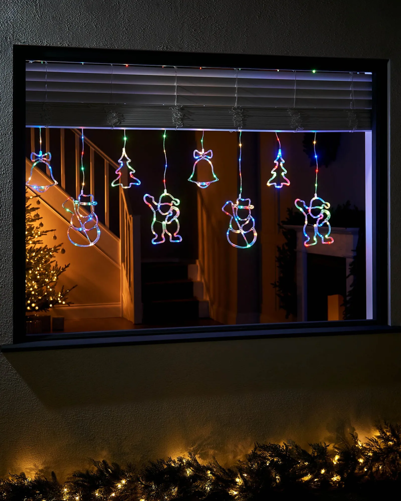 WeRChristmas Window Silhouettes|Curtain & Net Lights^Character Silhouette Curtain Light, 2.1 M
