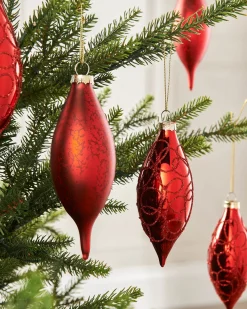 WeRChristmas Glass Baubles^Christmas Red Glass Baubles, 5 Pack, 15 Cm