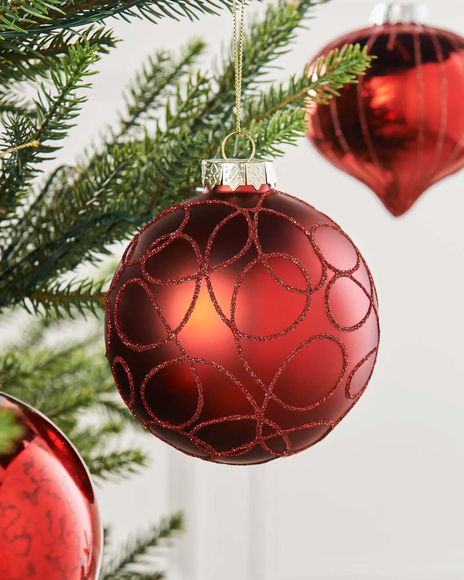 WeRChristmas Glass Baubles^Christmas Red Glass Baubles, 6 Pack, 10 Cm