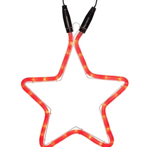 WeRChristmas Connectable Lights^Connectable Star Rope Light Silhouette, Red, 32 Cm