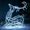 WeRChristmas Outdoor Lighted Reindeer^3D Sitting Reindeer Rope Light Silhouette, 93 Cm