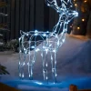 WeRChristmas Outdoor Lighted Reindeer^3D Twinkling Standing Reindeer Silhouette, White, 78 Cm