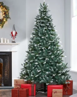 WeRChristmas Premium Christmas Trees|Snow Flocked Christmas Trees^Evergreen Snow Flocked Tip Christmas Tree, 7 Ft