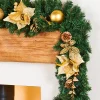 WeRChristmas Decorated Garlands^Extra Thick Decorated Garland, Cream/Gold, 9 Ft
