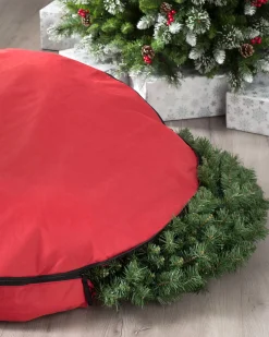 WeRChristmas Storage Bags|Storage Bags^Extra-Large Garland & Wreath Storage Bag, Red, 120 Cm