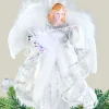 WeRChristmas Tree Toppers^Fibre Optic Angel Christmas Tree Topper, Silver/White, 25 Cm