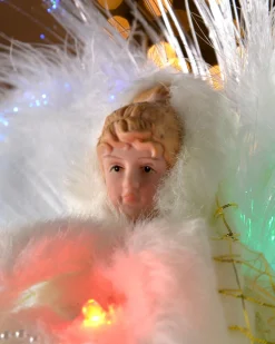 WeRChristmas Tree Toppers^Fibre Optic Angel Christmas Tree Topper, Cream/Gold, 25 Cm