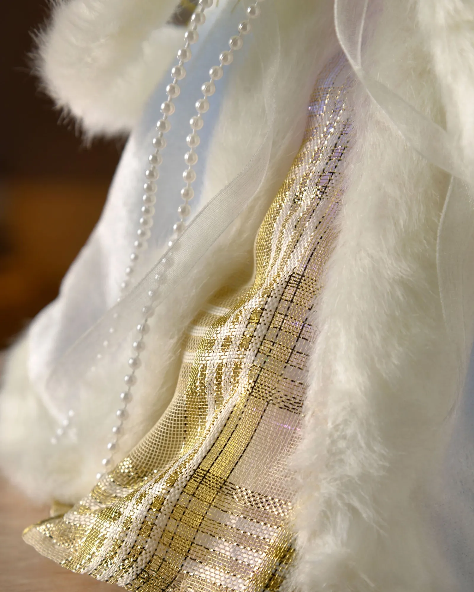 WeRChristmas Tree Toppers^Fibre Optic Angel Christmas Tree Topper, Cream/Gold, 25 Cm