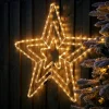 WeRChristmas Festive Star, Snowflake & Sign Lights^Flashing Star Rope Light Silhouette, Warm White, 72 Cm