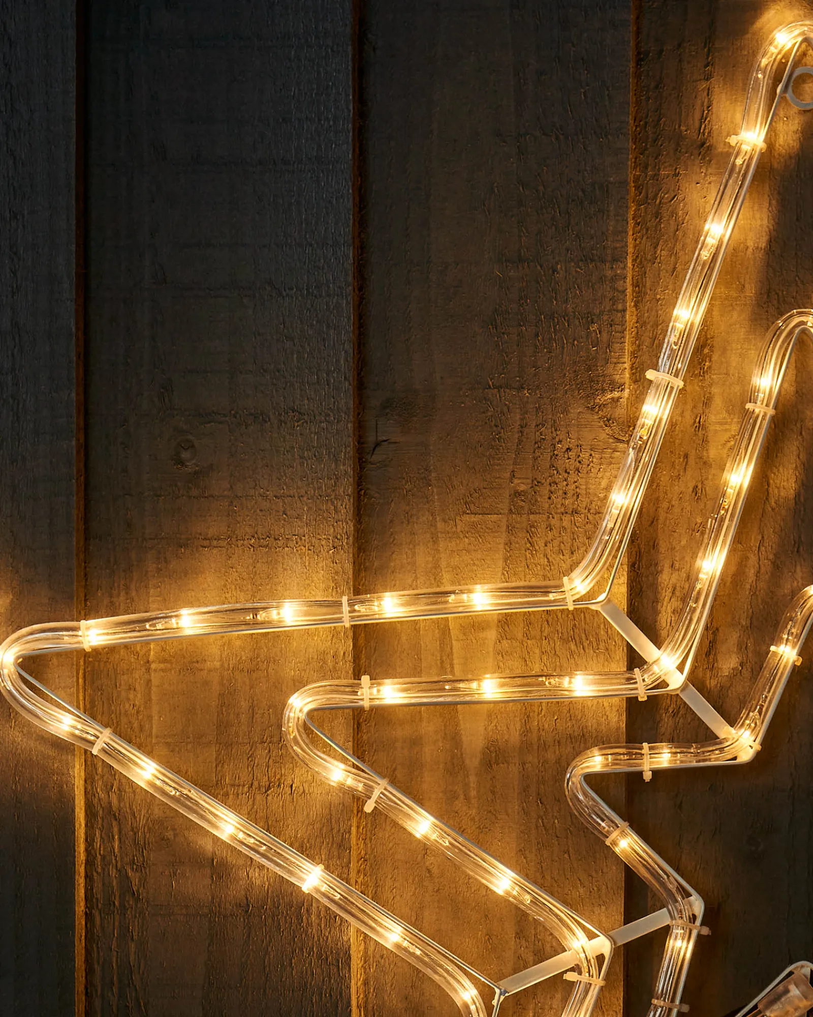 WeRChristmas Festive Star, Snowflake & Sign Lights^Flashing Star Rope Light Silhouette, Warm White, 72 Cm