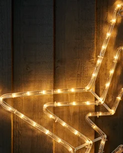 WeRChristmas Festive Star, Snowflake & Sign Lights^Flashing Star Rope Light Silhouette, Warm White, 72 Cm